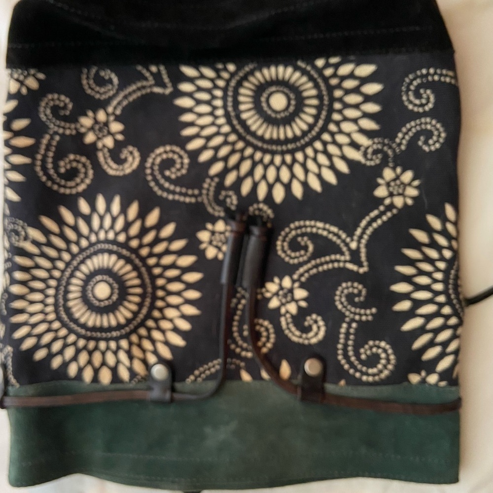 Lucky Brand Suede & Canvas Backpack
